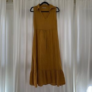 Mustard linen dress